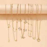 New Creative Simple Fashion Temperament Jewelry Moon Star Necklace 6 Piece Set sku image 2