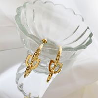 European And American Buckle Earrings High-grade Cold Style Metal Special-interest Design Celi Joint Earrings Electroplated Real Gold Earrings sku image 1