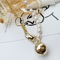 Spherical Ring Stitching Necklace European And American Retro Punk Natural Freshwater Pearl Geometric Pendant Clavicle Chain Necklace For Women sku image 1