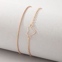 Moda Coreana Nueva Pulsera Simple Femenina Cadena De Doble Costura Pulsera En Forma De Corazón sku image 1