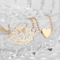 New Jewelry Fashion Geometric Peach Heart Hollow Lotus Flower Bracelet Anklet main image 5