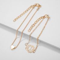 New Jewelry Fashion Geometric Peach Heart Hollow Lotus Flower Bracelet Anklet main image 6