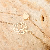 New Jewelry Fashion Geometric Peach Heart Hollow Lotus Flower Bracelet Anklet main image 7