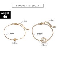 New Jewelry Fashion Geometric Peach Heart Hollow Lotus Flower Bracelet Anklet main image 12