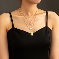New Butterfly Snake Zircon Pendant Clavicle Chain Sweater Necklace sku image 1