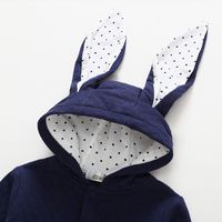 New Long Ears Bunny Hooded Jacket Children's Solid Color Long-sleeved Shirt main image 3