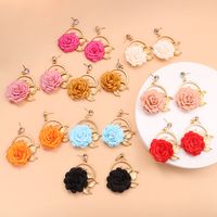 Autumn And Winter New Fabric Flower Earrings Multi-layer Petal Pasting Ethnic Flower Earrings main image 2