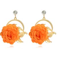 Autumn And Winter New Fabric Flower Earrings Multi-layer Petal Pasting Ethnic Flower Earrings main image 4