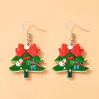 European  American Resin Christmas Snowman Bow Earrings main image 6