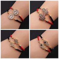 Copper Zircon Blue Eye Bracelet Demon Eye Palm Ladies Bracelet Europe And America main image 1