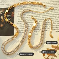European And American Ins Fashion Zircon Splicing Necklace Bracelet  Jewelry main image 3