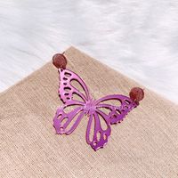 Fashion Acrylic New Earrings Left And Right Separated Butterfly Wings Hollow Earrings main image 3