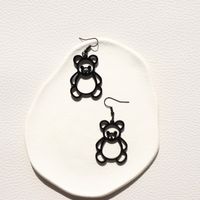 Cute Acrylic Hollow Bear Earrings Fashion Heart Simple Earrings Ear Hooks main image 5