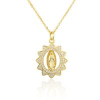European And American Simple Diamond-studded Virgin Mary Copper Necklace main image 1