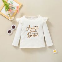 European And American Alphabet T-shirt Two-piece Baby Long-sleeved Tops And Trousers Suit main image 4