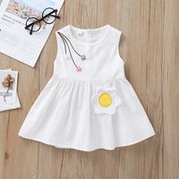2021 New Dress Summer Baby Cute Vest Skirt Baby Solid Color Sleeveless Skirt main image 2