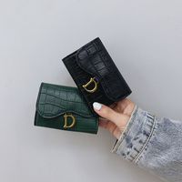 2021 New Buckle Small Wallet Short Organ Korean Prismatic Coin Purse Card Bag Wallet main image 4