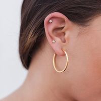 925 Silver Needle Stars Inlaid Zircon Flower Earrings Five-pointed Star Copper Earrings Women main image 5