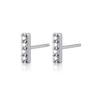 Boucles D&#39;oreilles Féminines Simples Européennes Et Américaines Mot Rectangulaire Incrusté De Zircon Boucles D&#39;oreilles En Cuivre main image 6