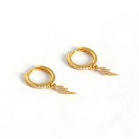 European And American Geometric Ear Buckle Double Fold Lightning Diamond Earrings main image 1