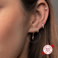 European And American Geometric Ear Buckle Double Fold Lightning Diamond Earrings main image 4