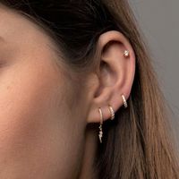 European And American Geometric Ear Buckle Double Fold Lightning Diamond Earrings main image 5