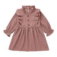 Long-sleeved Flower Collar Dress Solid Color Baby A-line Skirt Foreign Trade Wholesale sku image 6