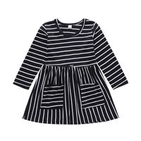 New Striped Long Sleeve Dress Children's Round Neck Dress Skirt Cross-border Casual Skirt sku image 1