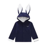 New Long Ears Bunny Hooded Jacket Children's Solid Color Long-sleeved Shirt sku image 1
