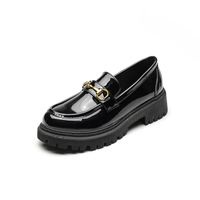 Loafer Plateauschuhe Mit Dickem Absatz Lederschuhe Plateauschuhe Mit Dickem Absatz sku image 3