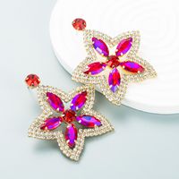 American Fashion Alloy Diamond Rhinestone Star Earrings main image 5