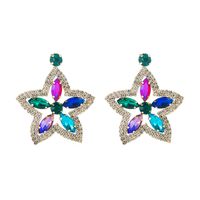American Fashion Alloy Diamond Rhinestone Star Earrings main image 7