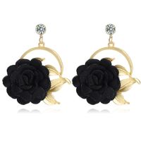 Autumn And Winter New Fabric Flower Earrings Multi-layer Petal Pasting Ethnic Flower Earrings sku image 2