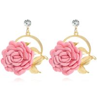 Autumn And Winter New Fabric Flower Earrings Multi-layer Petal Pasting Ethnic Flower Earrings sku image 5