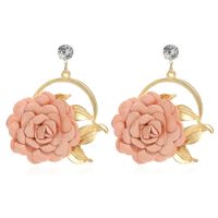 Autumn And Winter New Fabric Flower Earrings Multi-layer Petal Pasting Ethnic Flower Earrings sku image 6