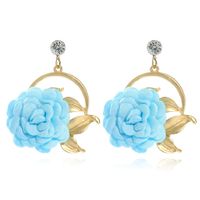 Autumn And Winter New Fabric Flower Earrings Multi-layer Petal Pasting Ethnic Flower Earrings sku image 9