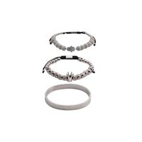 Copper Zircon Palm Demon Eye Crown Bracelet Roman Letter Bracelet Set Wholesale sku image 9