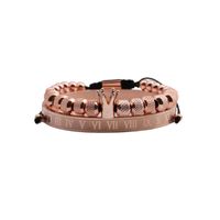 Copper Zircon Palm Demon Eye Crown Bracelet Roman Letter Bracelet Set Wholesale sku image 7