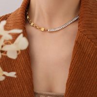 European And American Ins Fashion Zircon Splicing Necklace Bracelet  Jewelry sku image 25