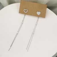 Exquisite Fashion All-match Heart Stud Tassel Earrings main image 2