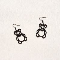 Cute Acrylic Hollow Bear Earrings Fashion Heart Simple Earrings Ear Hooks sku image 1