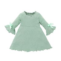 European And American Dress Lotus Leaf Flower Sleeve Children's Dress 2021 A-line Skirt sku image 1