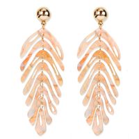 Européen Et Américain Acrylique Feuille En Forme De Boucle D'oreille Frais Simple Feuille D'acétate De Cellulose Feuille Boucles D'oreilles Exagéré Boucles D'oreilles F3830 sku image 2