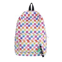 Tendencia De La Moda Color A Cuadros Mochila De Gran Capacidad Simple Hebilla Casual Estilo Del Campus Mochila Para Estudiantes sku image 5