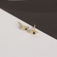 European And American S925 Silver Needle Devil's Eyes Eyes Diamond Copper Earrings Women sku image 2