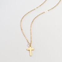 Simple S925 Silver Temperament Cross Clavicle Chain Necklace sku image 3