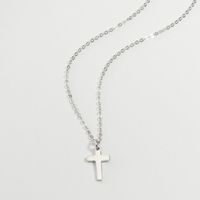 Simple S925 Silver Temperament Cross Clavicle Chain Necklace sku image 4