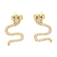 Creative Animal Snake Earrings Simple Diamond Retro Punk Snake Earrings sku image 1