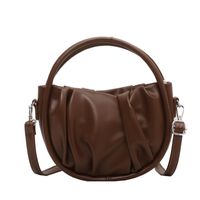 2021 New Personality Semicircle Saddle Bag Fashion One-shoulder Messenger Bag Fold Cloud Bag sku image 4