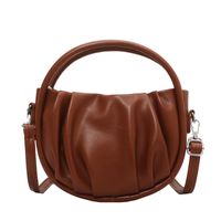 2021 New Personality Semicircle Saddle Bag Fashion One-shoulder Messenger Bag Fold Cloud Bag sku image 5